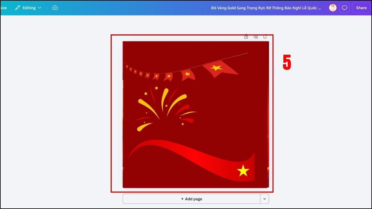 Làm thiệp mừng 2/9 online miễn phí - bước 4