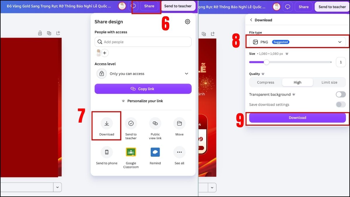 Làm thiệp mừng 2/9 online miễn phí - bước 5