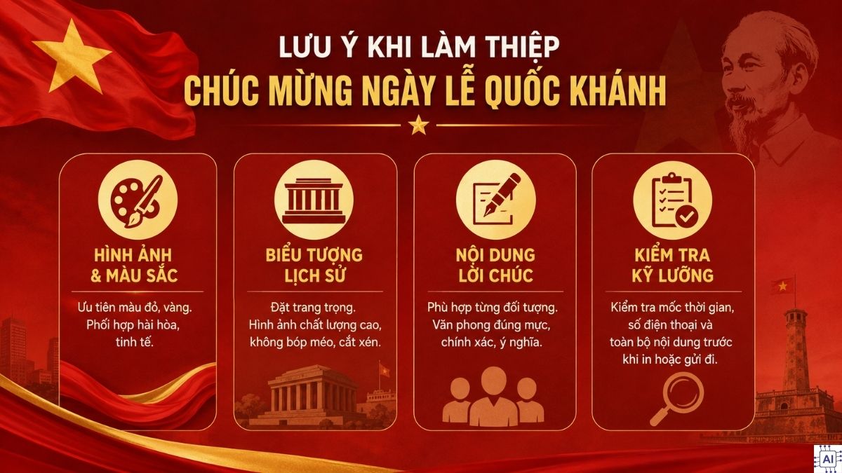 Lưu ý khi làm thiệp chúc mừng ngày lễ Quốc khánh