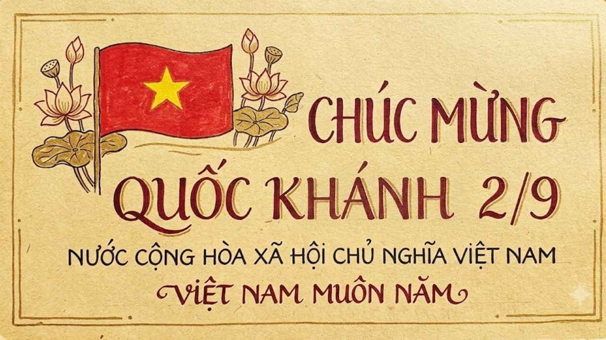 Mẫu thiệp 2/9 giấy truyền thống trang trọng - 1