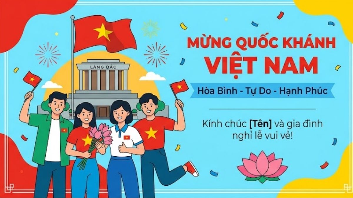 Mẫu thiệp điện tử 2/9 hiện đại cho cá nhân - 1