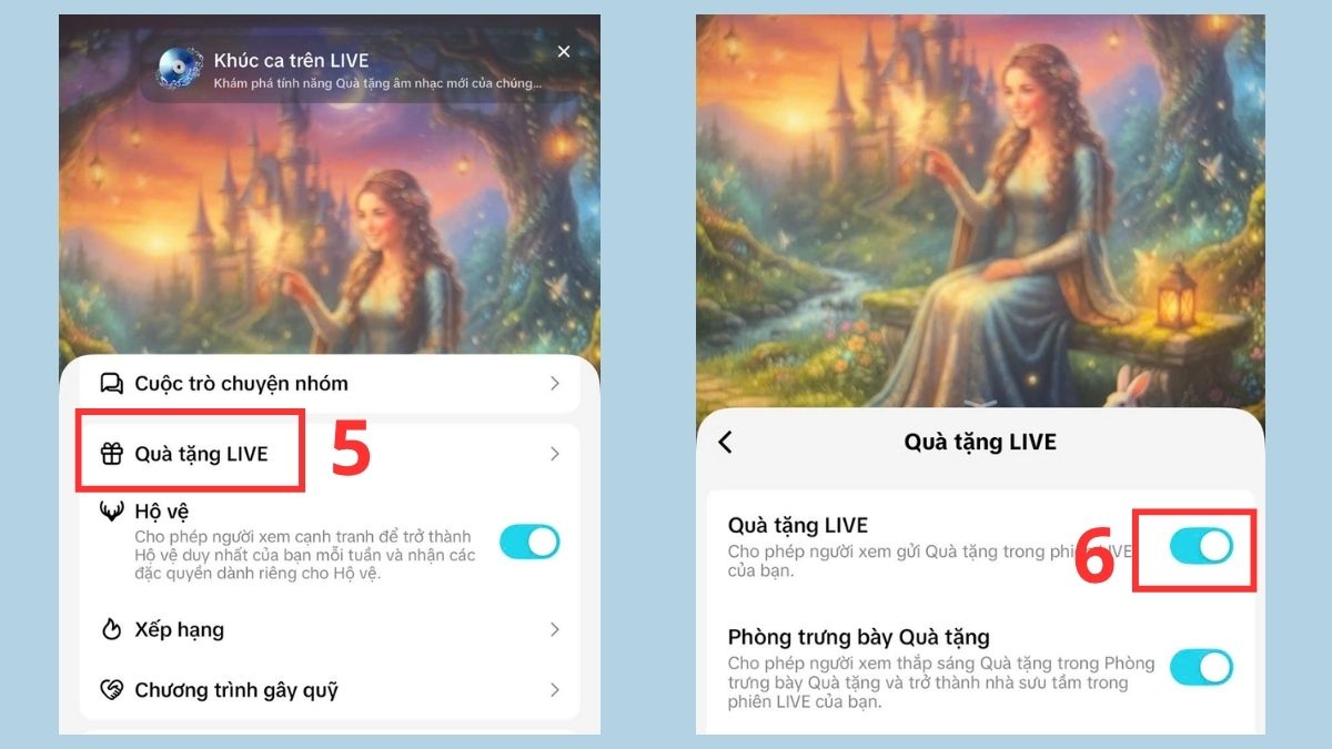 cách bật tính năng nhận donate TikTok - bước 4,5,6