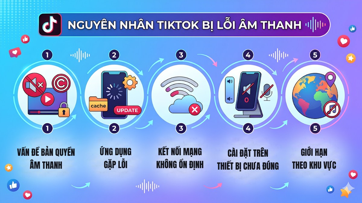 Nguyên nhân TikTok bị lỗi âm thanh