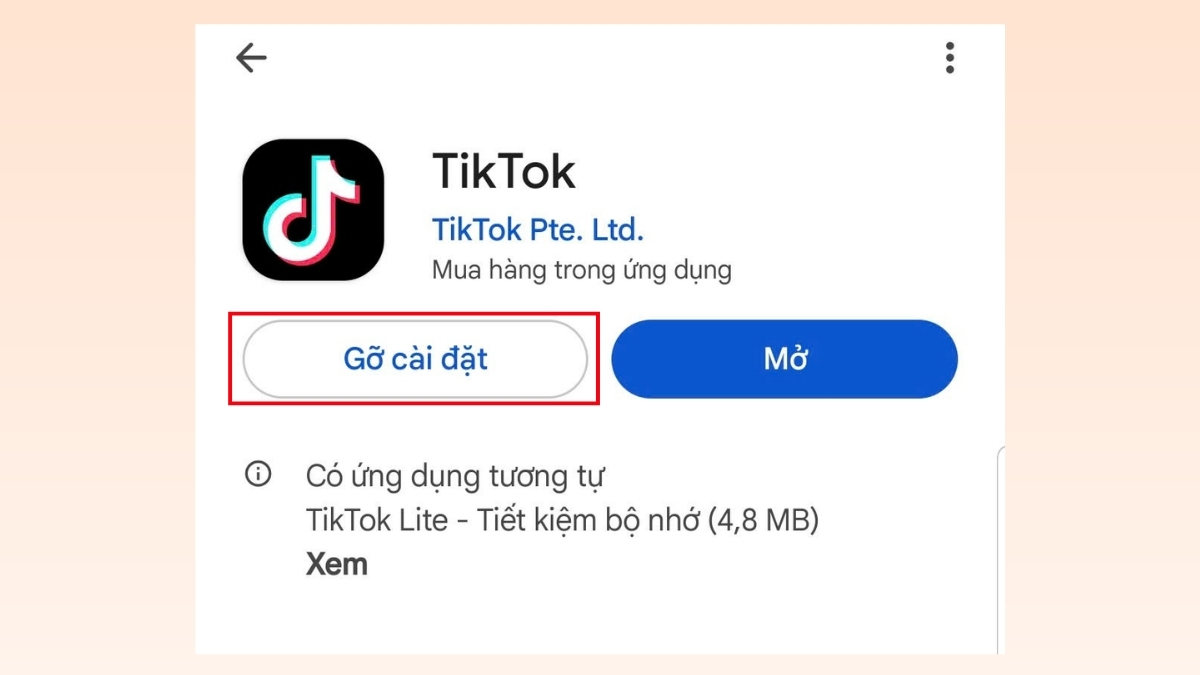 Cách khắc phục lỗi TikTok không đăng nhập được - gỡ cài đặt và cài lại tiktok
