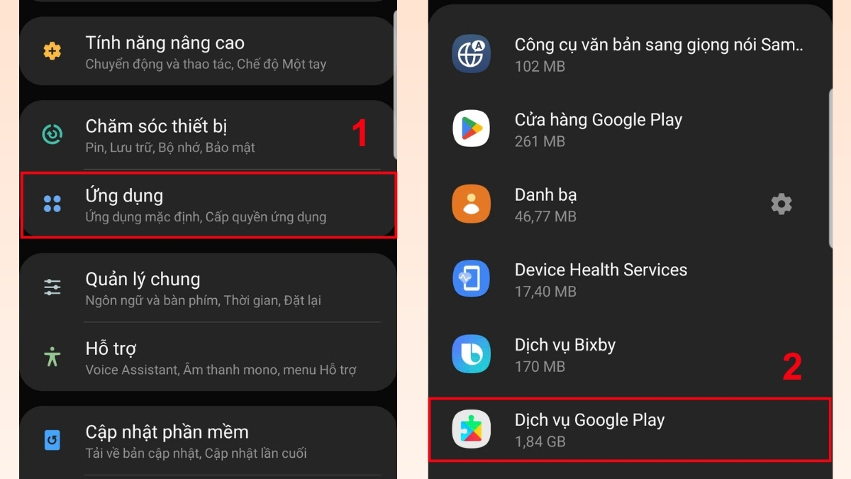 Cách khắc phục lỗi TikTok không đăng nhập được - xóa cache ứng dụng Google play - bước 1,2