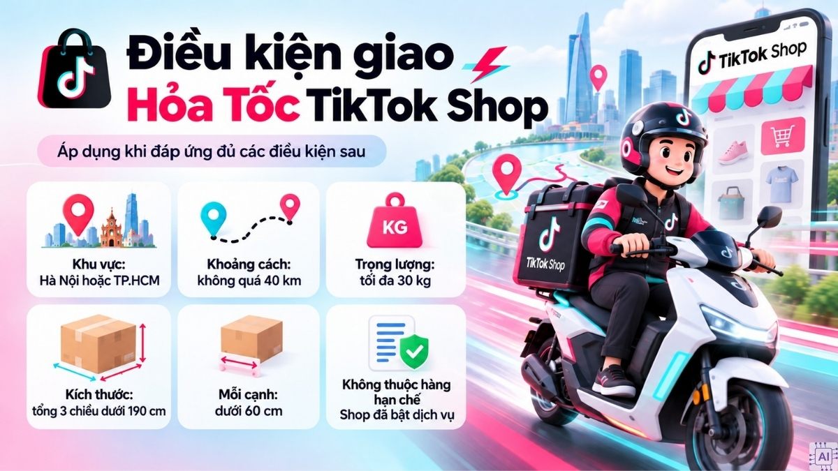 Điều kiện để sử dụng dịch vụ giao hỏa tốc TikTok