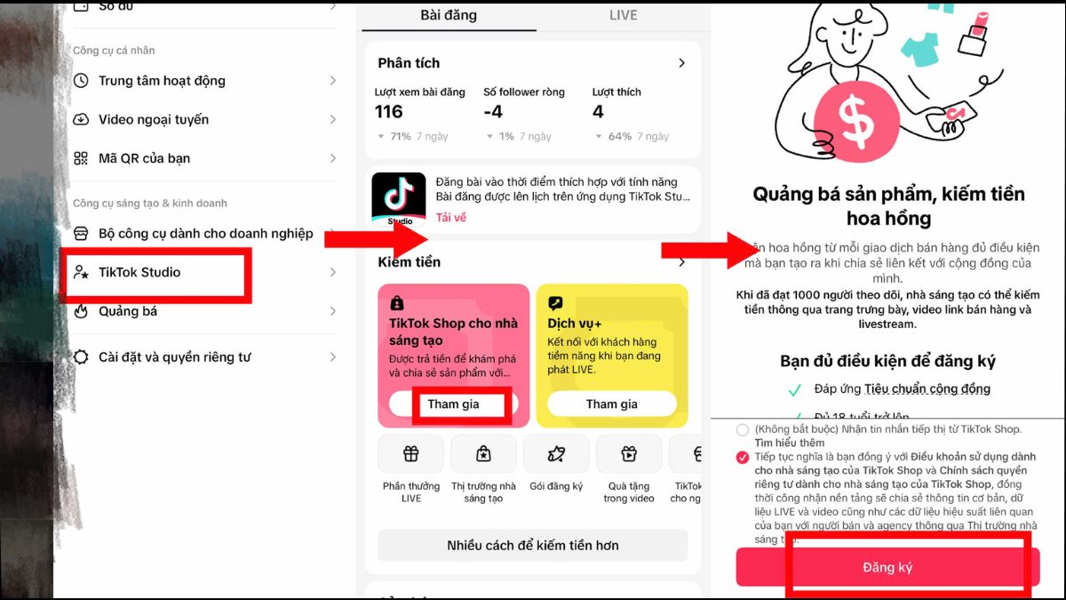 Hướng dẫn cách bật kiếm tiền TikTok tại Việt Nam có income bước 3,4,5