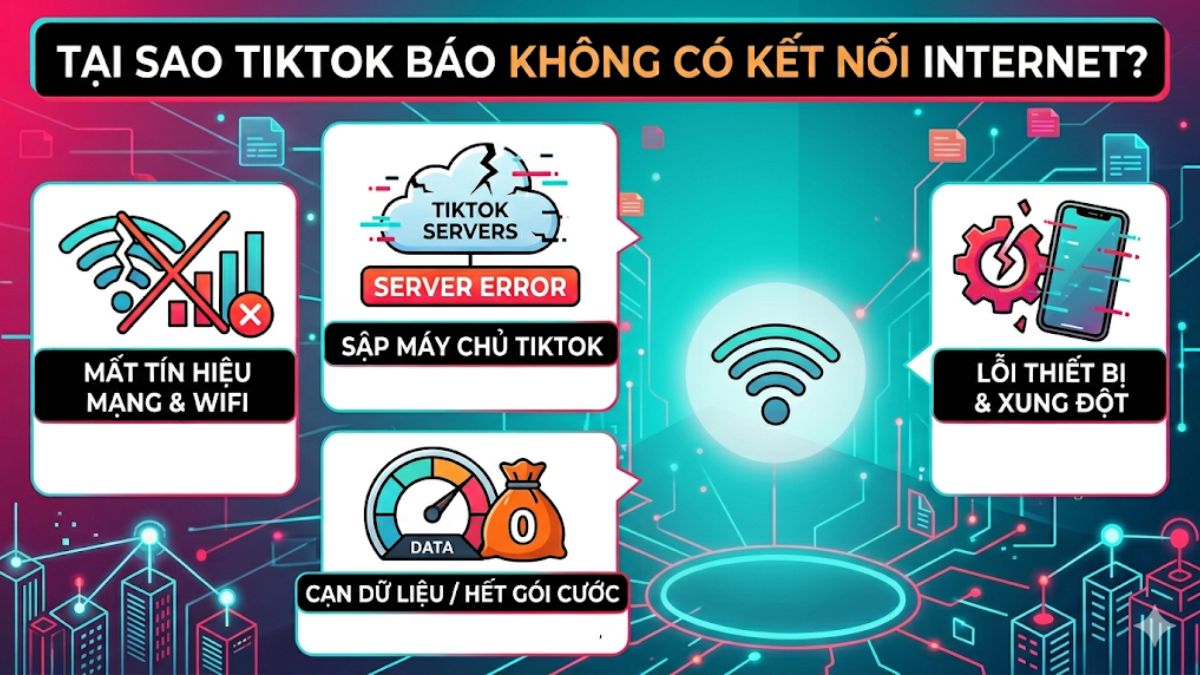 Tại sao TikTok báo không có kết nối internet?