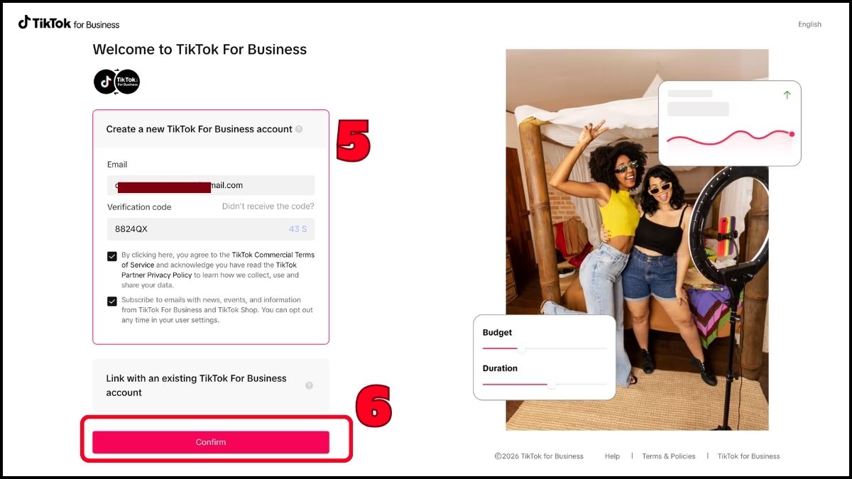 Hướng dẫn đăng ký và sử dụng TikTok One với doanh nghiệp - bước 1.4
