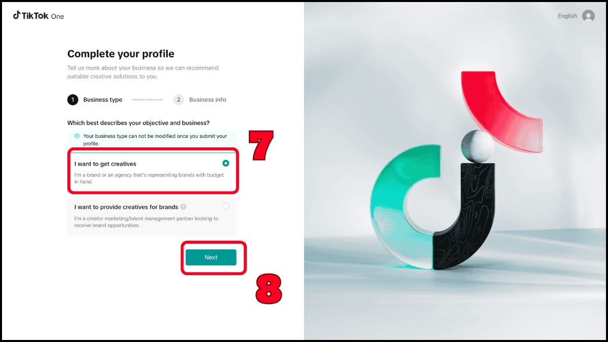 Hướng dẫn đăng ký và sử dụng TikTok One với doanh nghiệp - bước 2.1