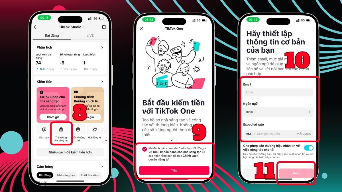Hướng dẫn đăng ký và sử dụng TikTok One với nhà sáng tạo - bước 3