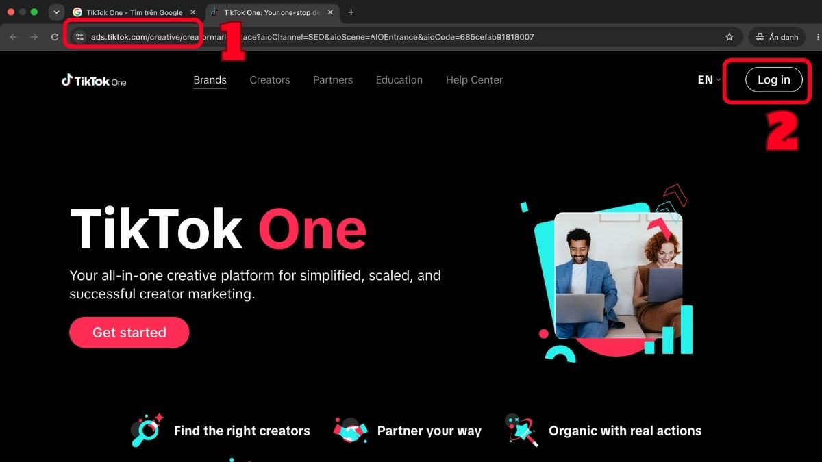 Hướng dẫn đăng ký và sử dụng TikTok One với doanh nghiệp - bước 1.1