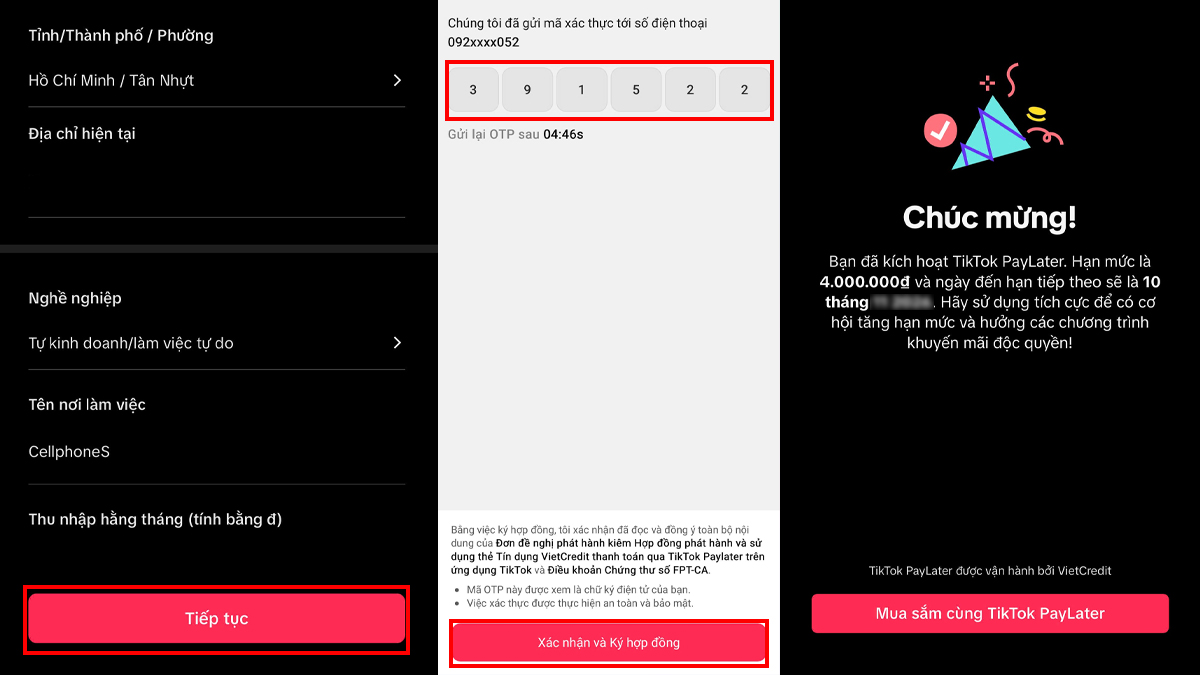 Hướng dẫn cách đăng ký TikTok PayLater chi tiết - bước 3