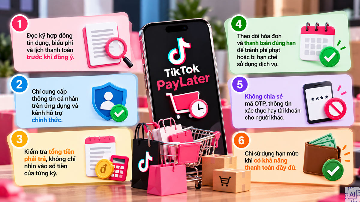 Lưu ý khi mở PayLater trên TikTok