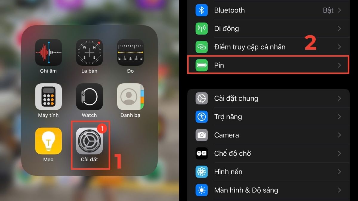 Cách kiểm tra tình trạng pin bảo trì - bước 1