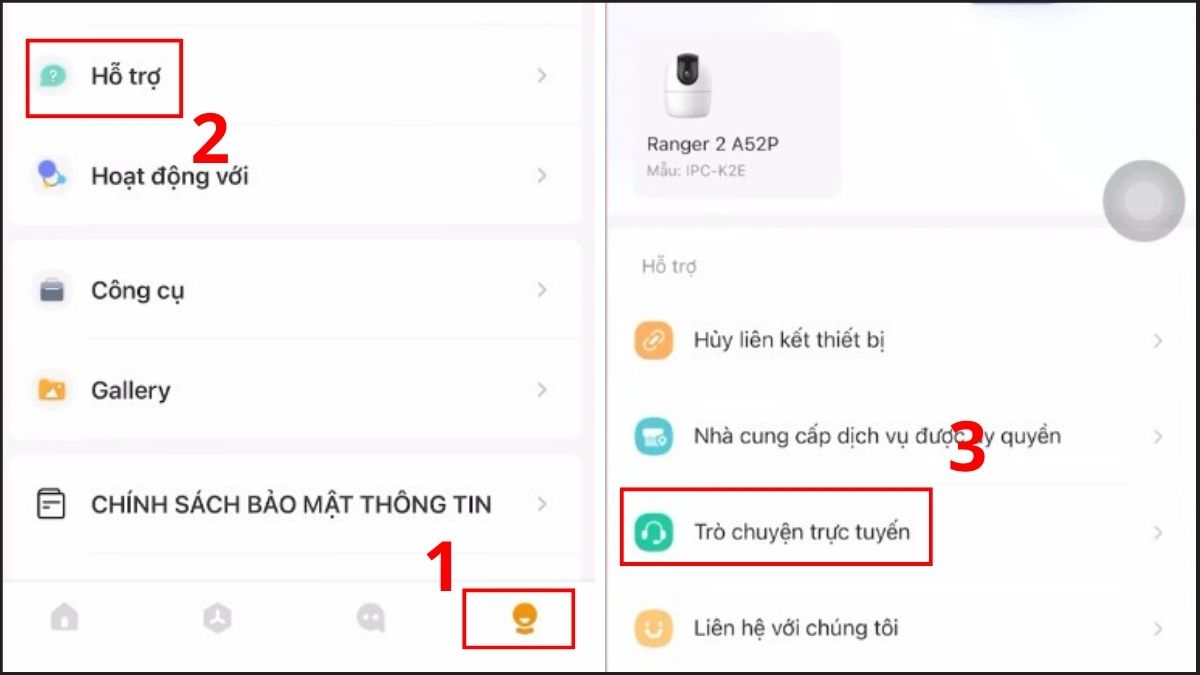 Hướng dẫn liên hệ tổng đài Imou - liên hệ qua app Imou Life