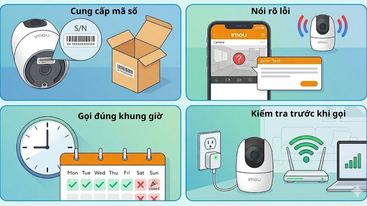 Những lưu ý khi gọi tổng đài Imou