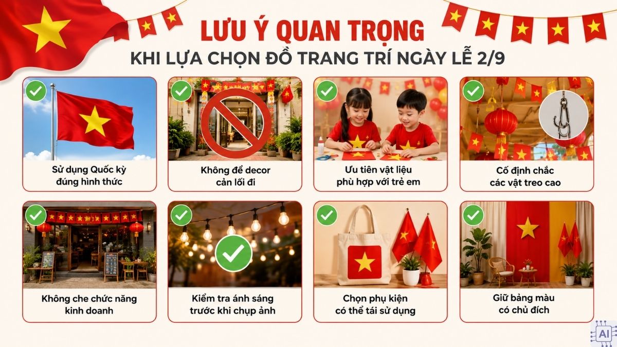Lưu ý quan trọng khi lựa chọn đồ trang trí ngày lễ 2/9