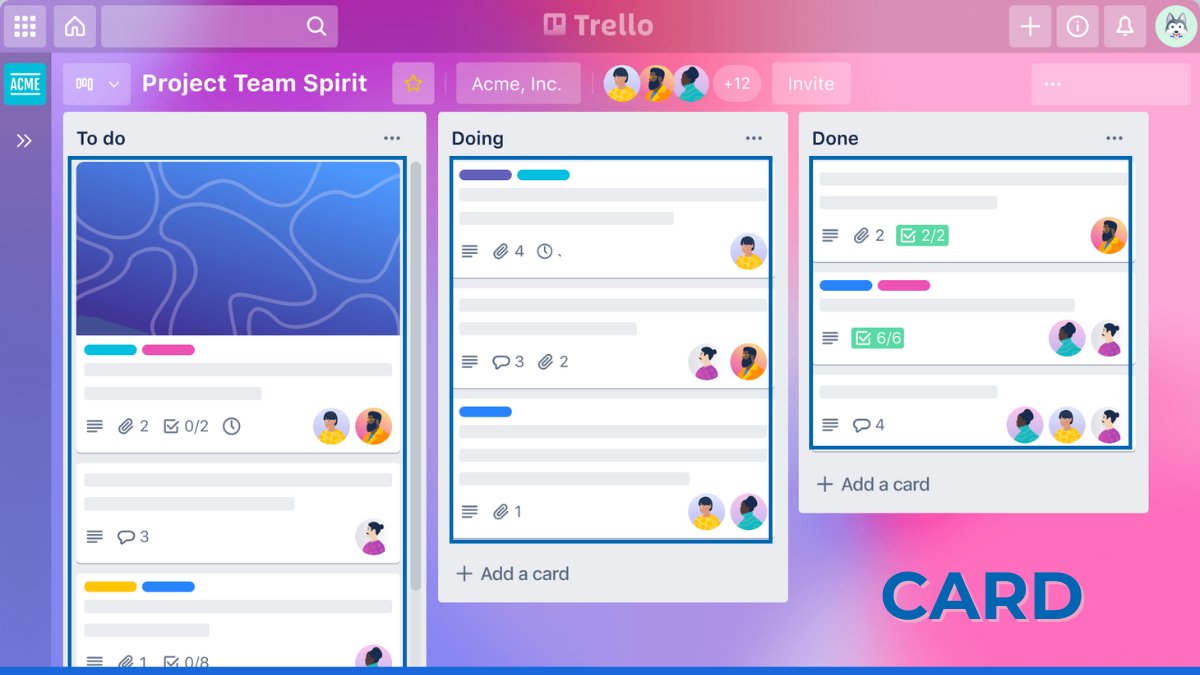 Các thành phần chính của ứng dụng Trello - Card