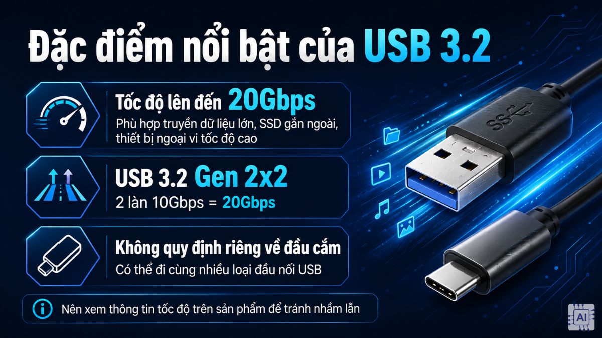 Đặc điểm nổi bật của USB 3.2