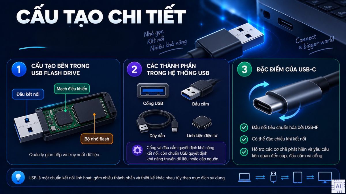 Cấu tạo chi tiết về USB là gì