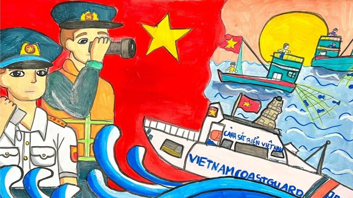 Vẽ tranh chú bộ đội và biển đảo quê hương - 2