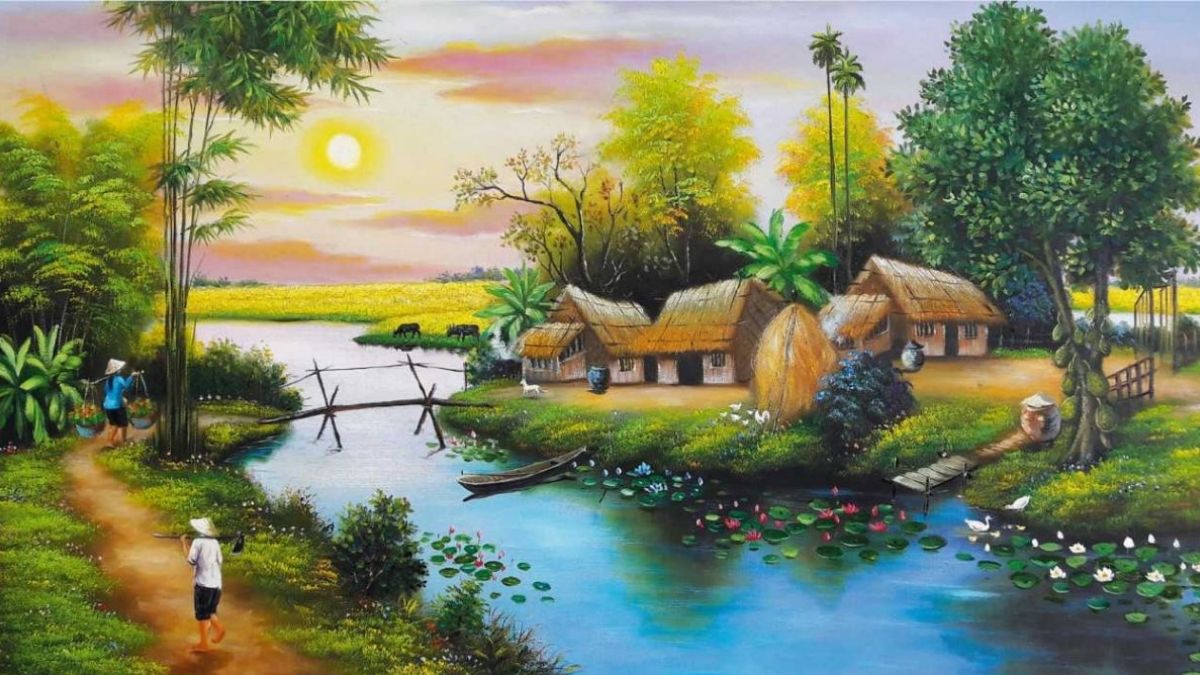 Vẽ tranh phong cảnh đất nước mừng Quốc khánh - 2