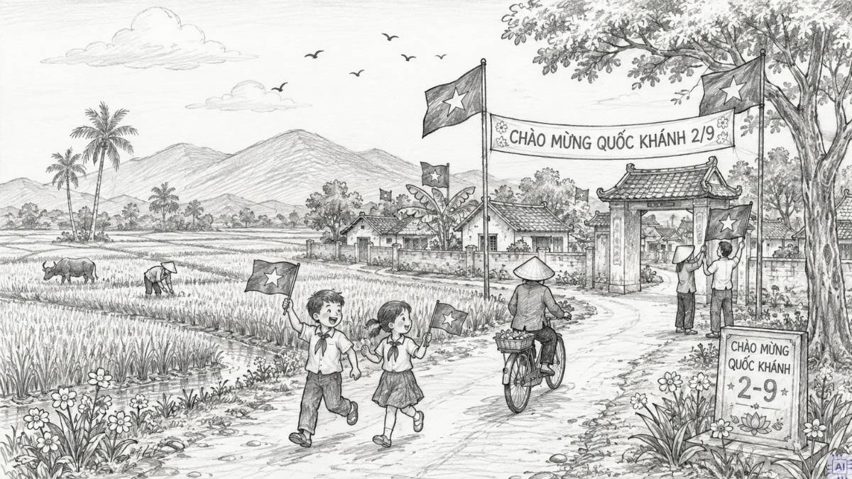 Vẽ tranh phong cảnh đất nước mừng Quốc khánh - 4