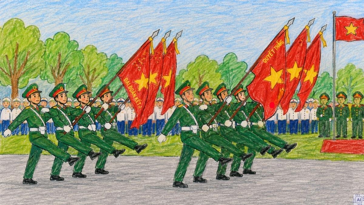 Vẽ tranh diễu hành ngày 2/9 - 5