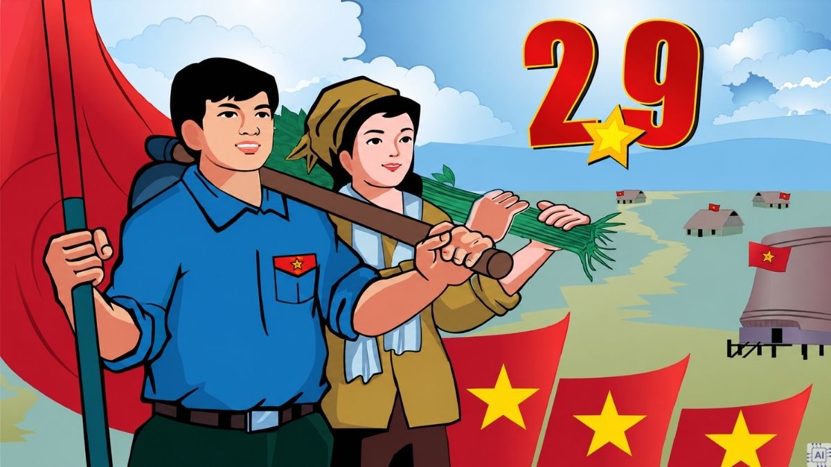 Vẽ tranh cổ động ngày Quốc khánh 2/9 - 2