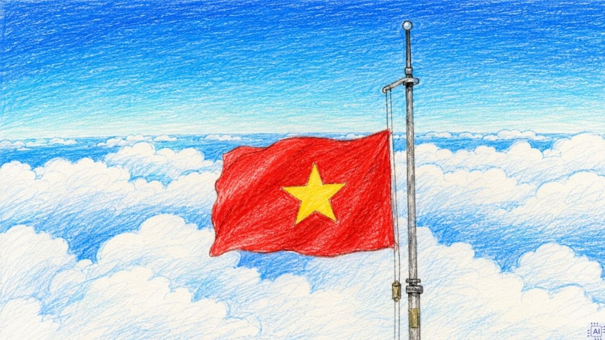 Vẽ tranh 2/9 lá cờ đỏ sao vàng - 3