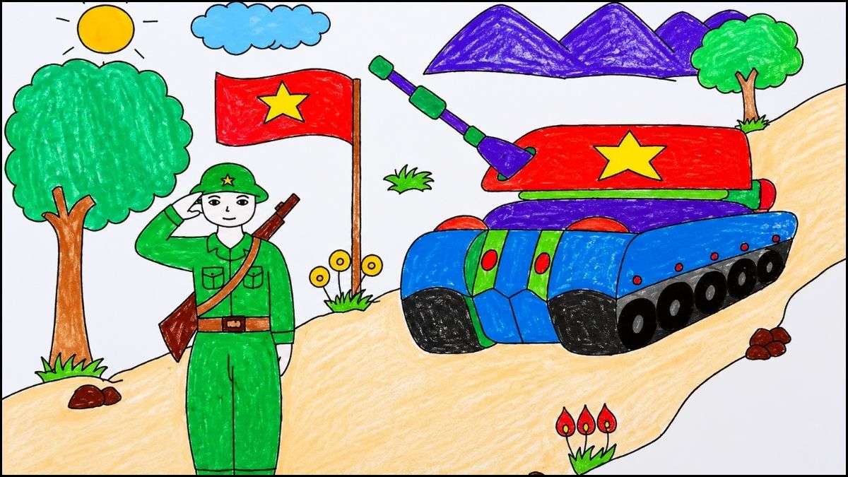 Vẽ tranh 2/9 gợi ý cho trẻ mầm non - 1