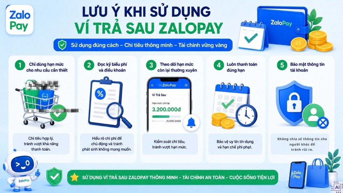Lưu ý khi sử dụng ví trả sau ZaloPay