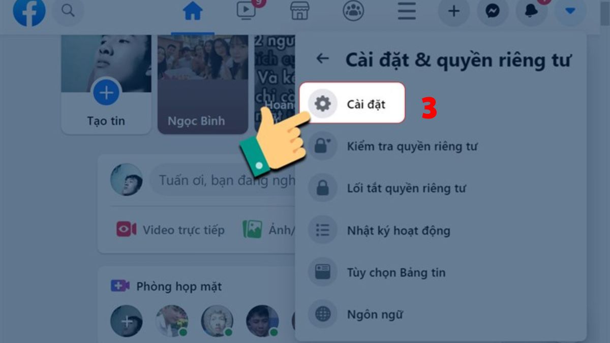 Cách vô hiệu hóa tài khoản Facebook trên máy tính -  bước 2