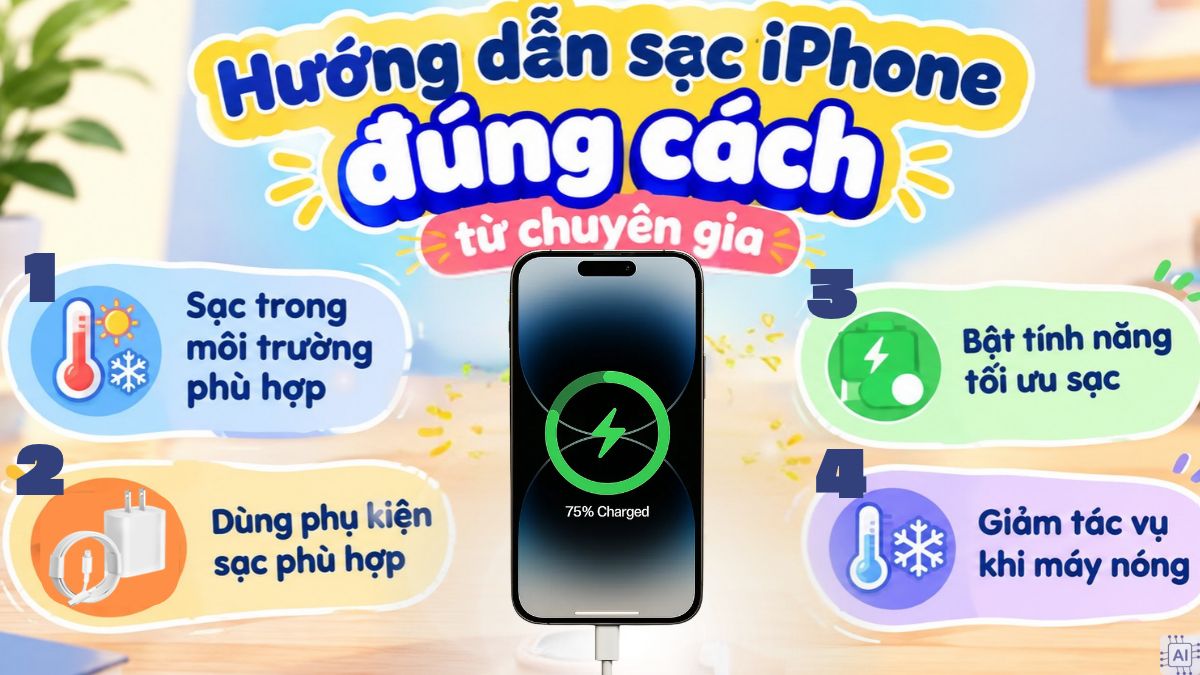 Hướng dẫn sạc iPhone đúng cách từ chuyên gia