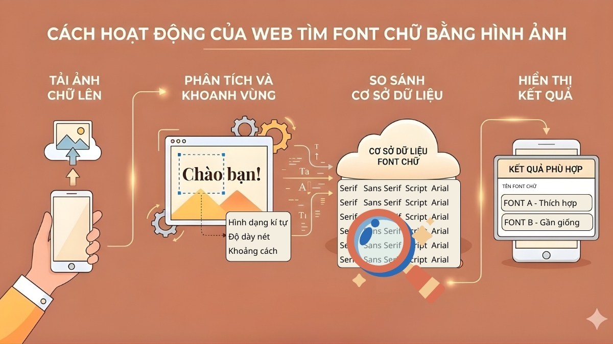 Cách thức hoạt động của web tìm font chữ bằng hình ảnh