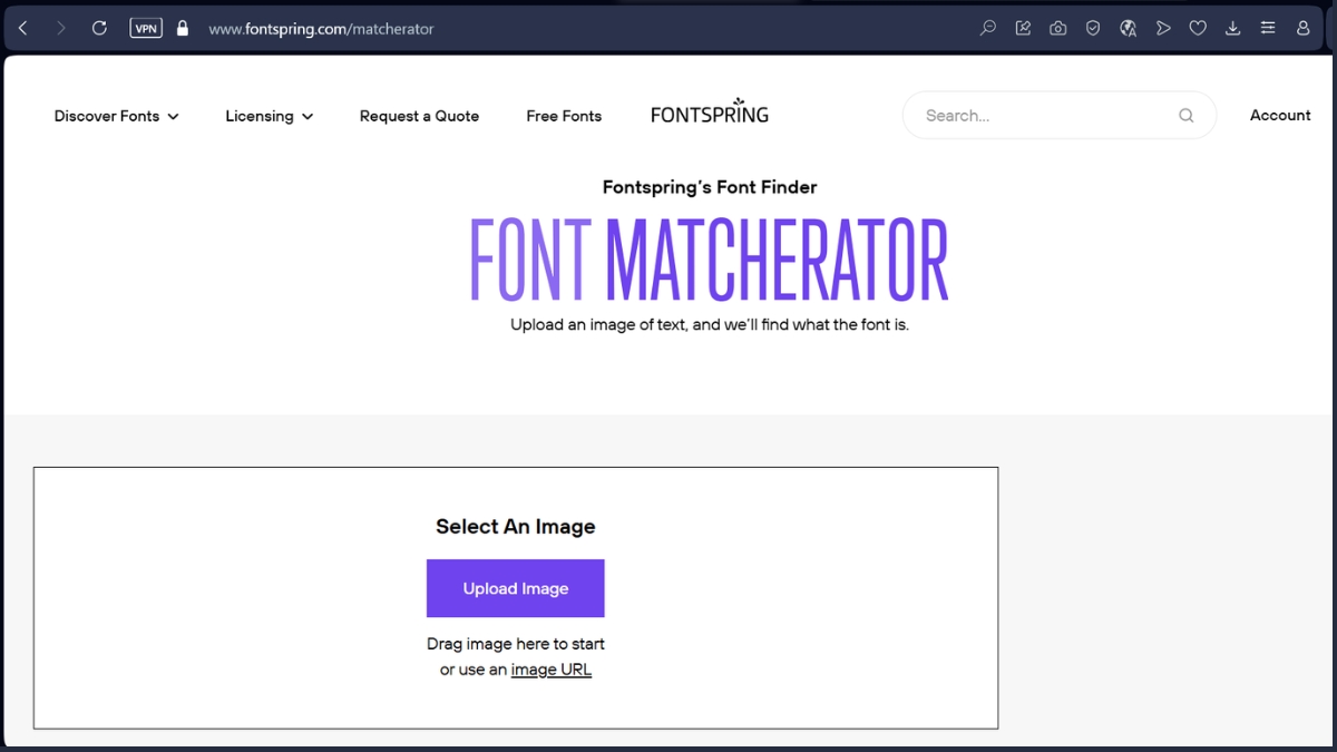 web tìm font chữ qua hình ảnh Fontspring Matcherator 