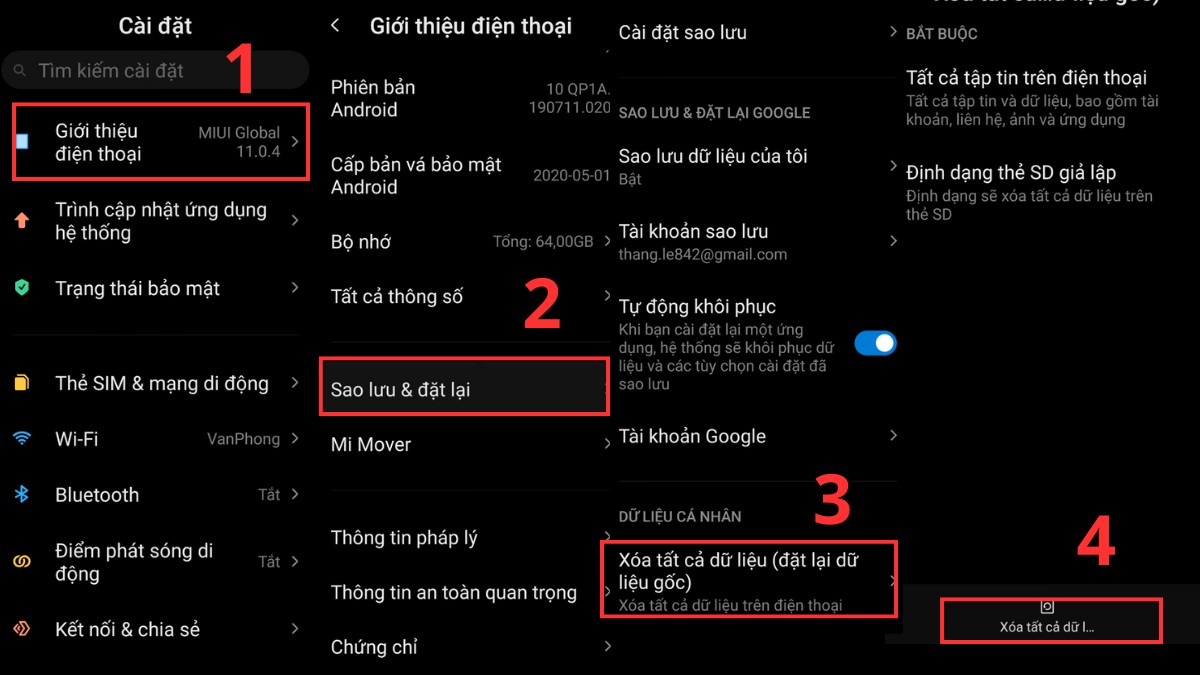 Cách khắc phục Xiaomi mất sạc nhanh - Sao lưu và khôi phục cài đặt gốc