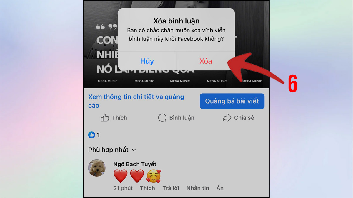 Xóa comment trên Fanpage - bước 3