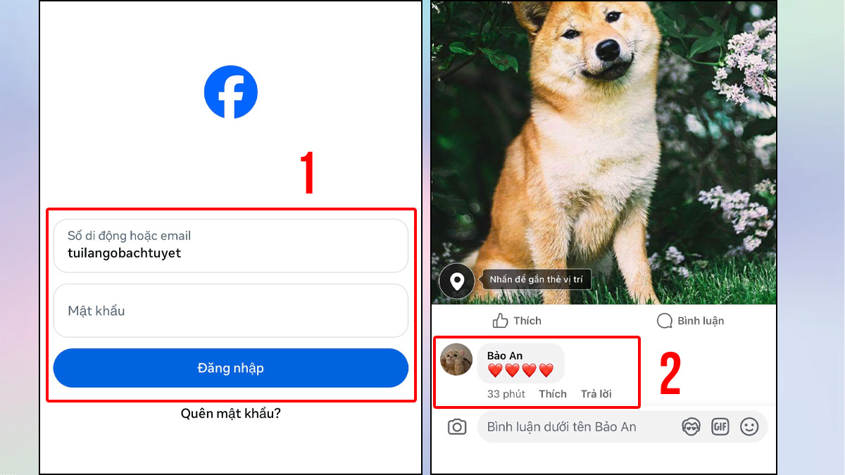 Cách xóa bình luận trên Facebook bằng điện thoại - bước 1