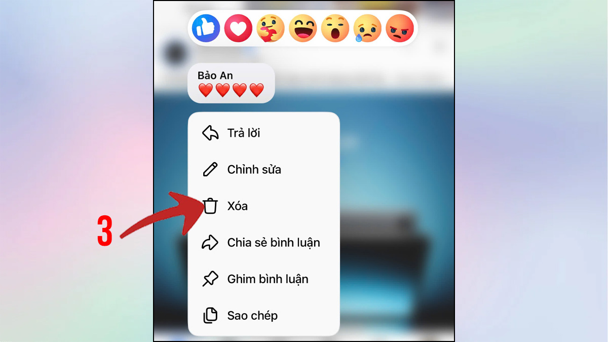 Cách xóa bình luận trên Facebook bằng điện thoại - bước 2