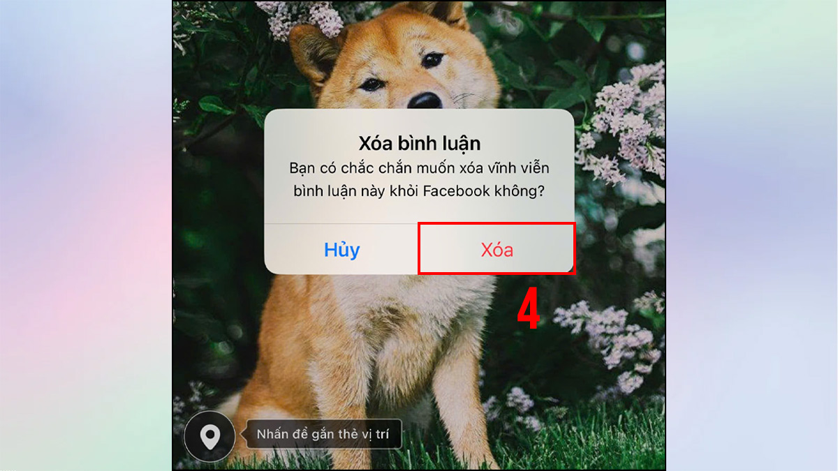 Cách xóa bình luận trên Facebook bằng điện thoại - bước 3