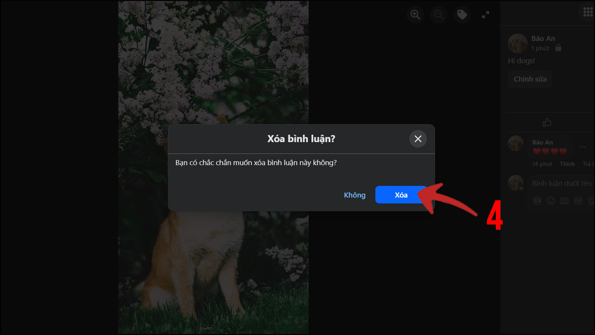 Cách xóa bình luận trên Facebook bằng máy tính - bước 4