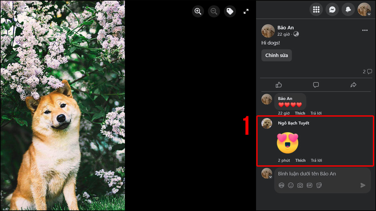 Xóa comment trên bài viết của bạn - bước 1
