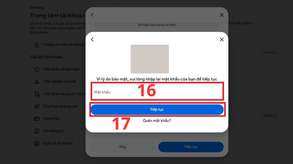 Cách xóa trang cá nhân phụ trên Facebook trên máy tính - bước 5