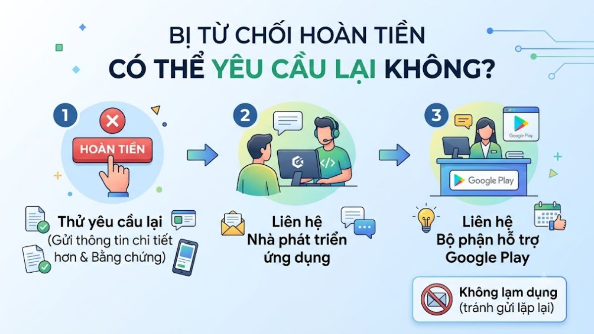Bị từ chối hoàn tiền có thể yêu cầu lại không?