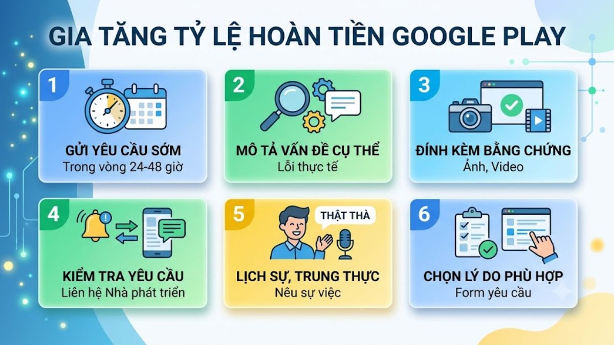 Kinh nghiệm gia tăng tỷ lệ hoàn tiền trên Google Play