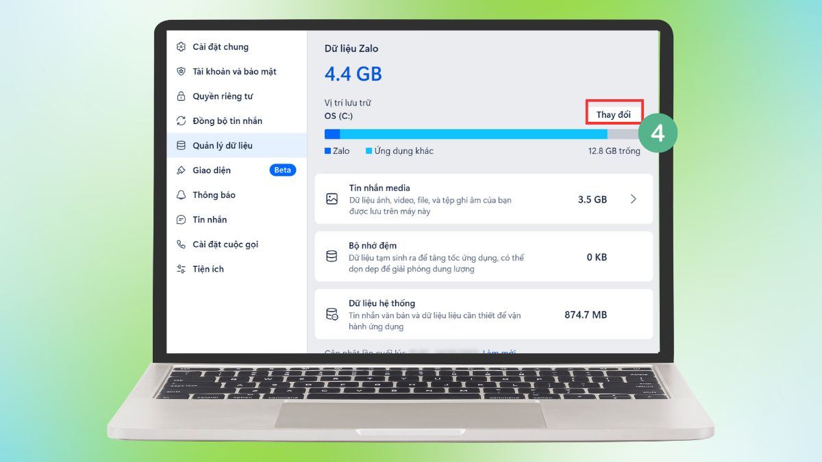 Cách khắc phục Zalo bị đầy bộ nhớ trên máy tính - Chuyển dữ liệu zalo sang ổ đĩa khác - bước 2