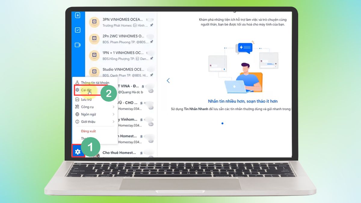 Cách khắc phục Zalo bị đầy bộ nhớ trên máy tính - Dọn dẹp dữ liệu zalo và file tải về - bước 1