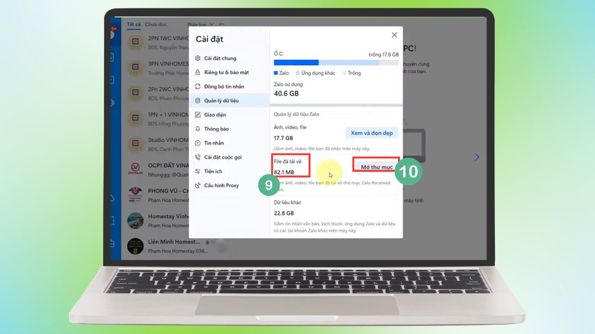 Cách khắc phục Zalo bị đầy bộ nhớ trên máy tính - Dọn dẹp dữ liệu zalo và file tải về - bước 4